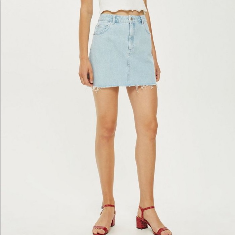 Topshop Bleach Denim Skirt
